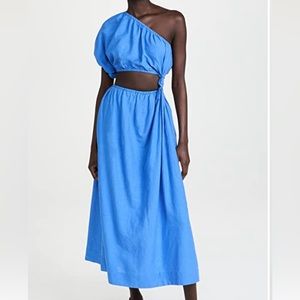 Farm Rio Blue One Shoulder Dress Size Small